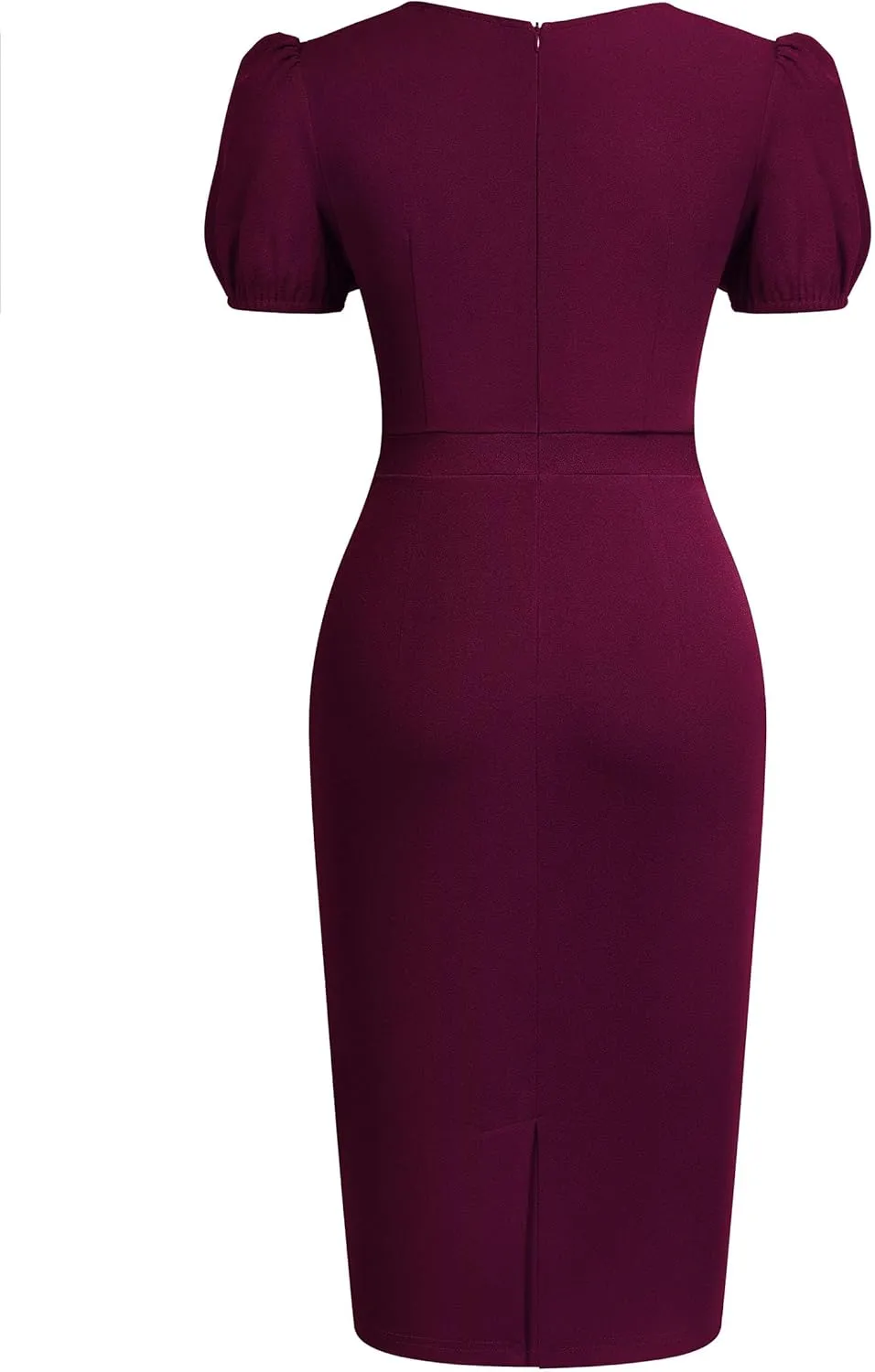 AISIZE Women's V-Neck Elegant Puff Sleeve Cocktail Sheath Party Dress
