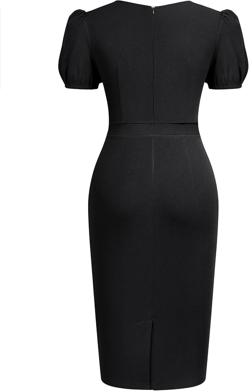 AISIZE Women's V-Neck Elegant Puff Sleeve Cocktail Sheath Party Dress