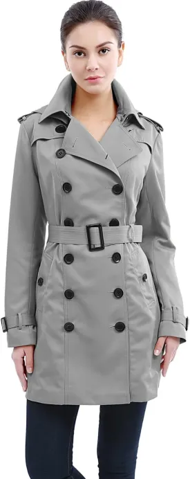 BGSD Women Leah Waterproof Hooded Mid Length Trench Coat
