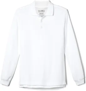 Boys 2T-20 Long Sleeve Pique Polo Uniform Shirt