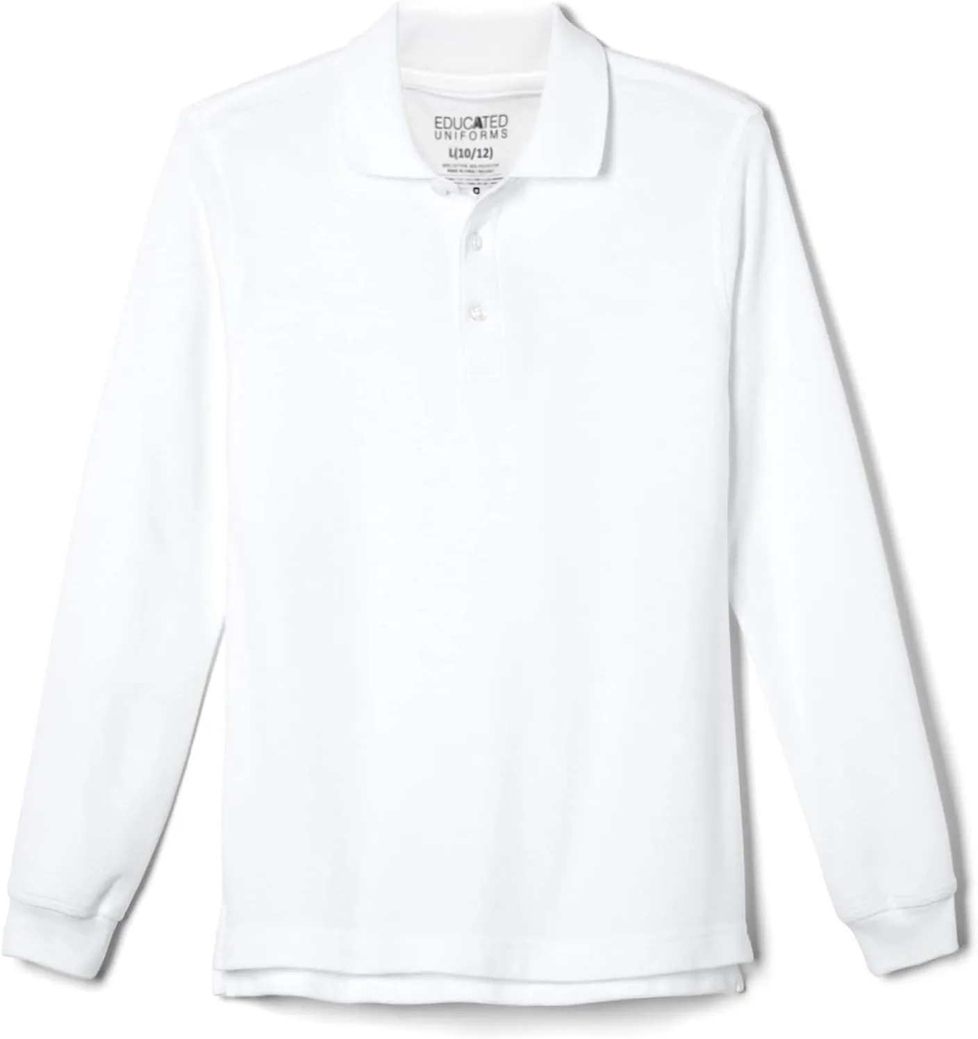 Boys 2T-20 Long Sleeve Pique Polo Uniform Shirt