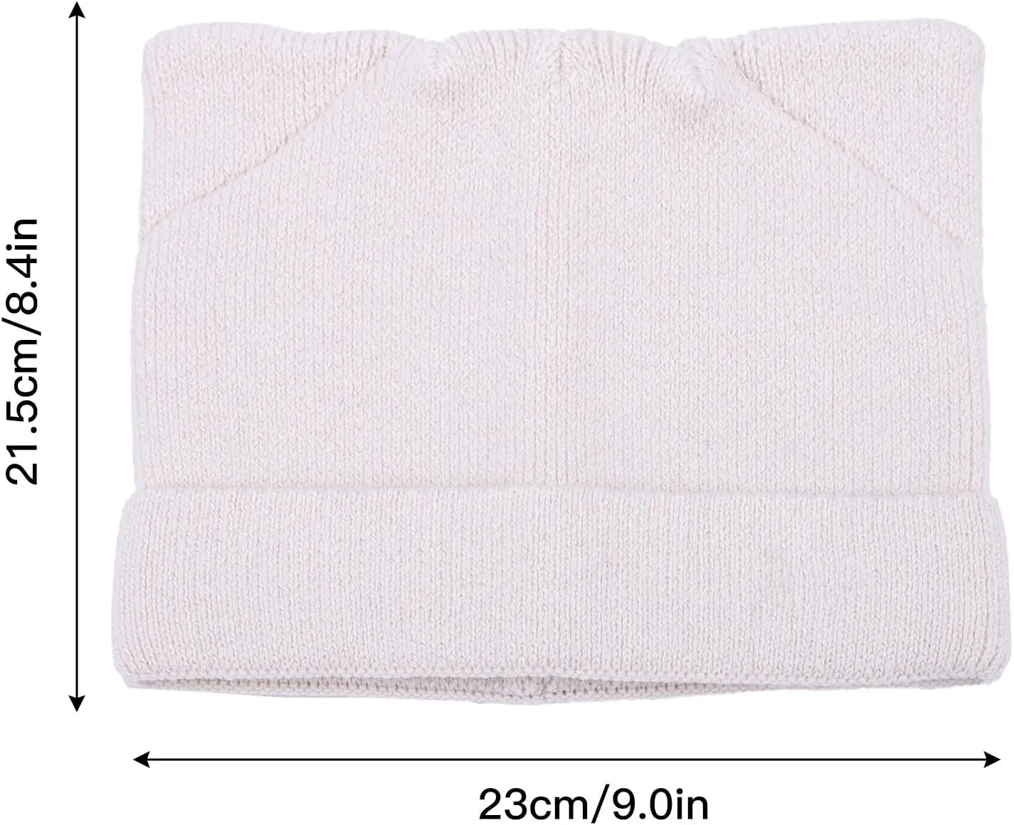 Cat Ear Beanie for Women Girls, Autumn Winter Knit Cuff Beanie Hip Hop Beanie Hat Cat Crochet Ski Cap