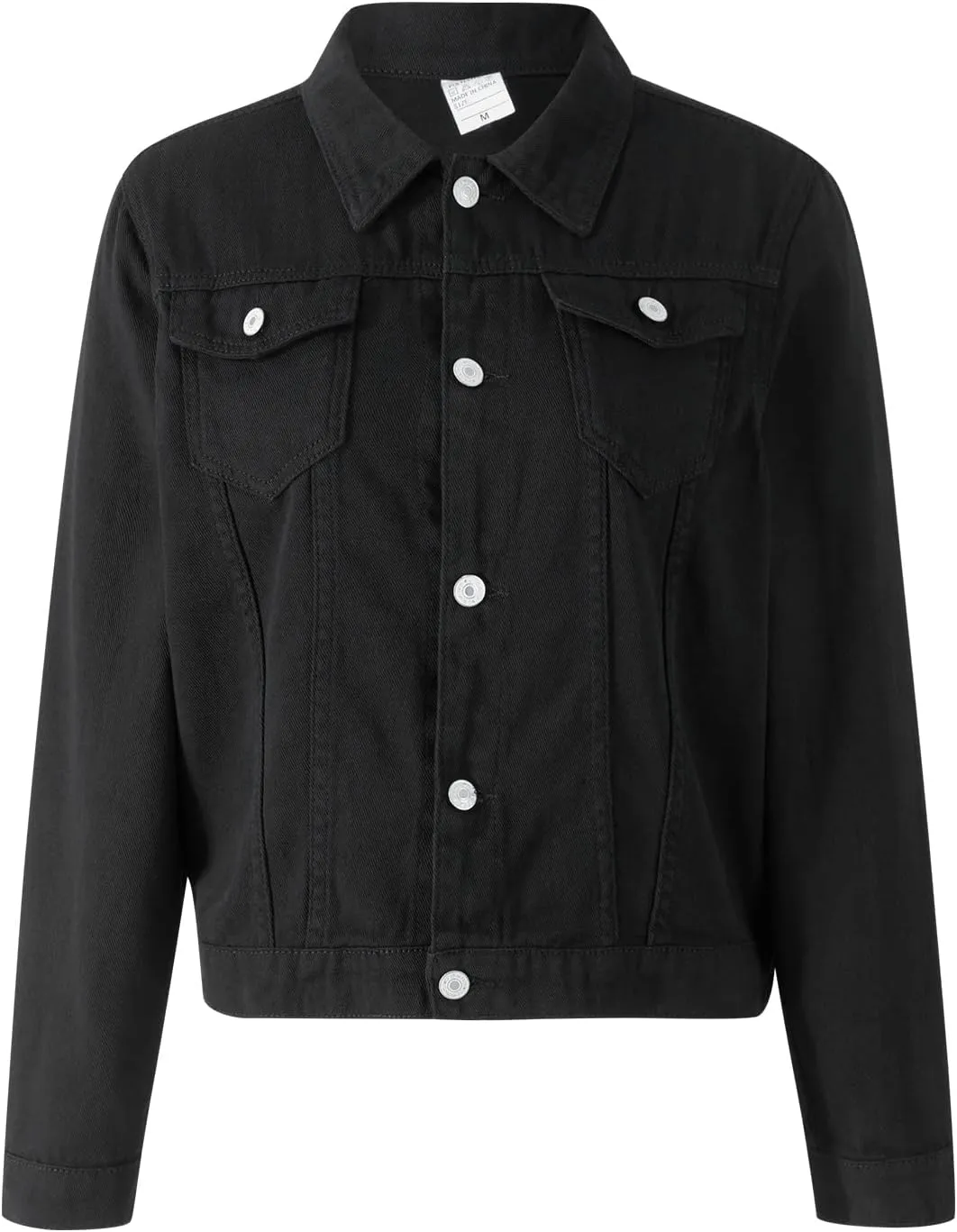 Fanvereka Jean Jackets for Women Fashion Casual Denim Jacket Long Sleeve Button Down Chest Pocket Coat