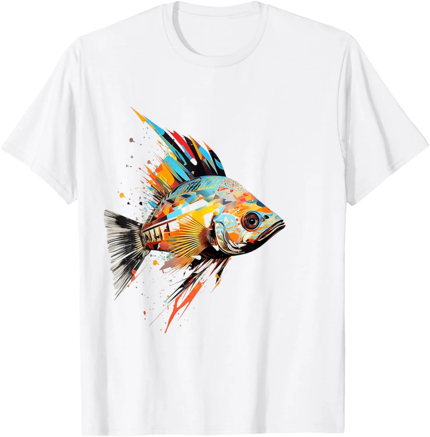 Fish Animal Abstract Zoo Colorful Art Painting Fish T-Shirt