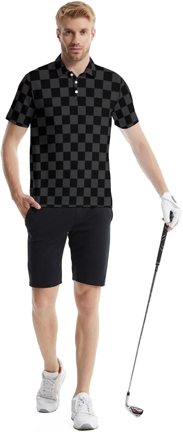 Funny Mens Golf Polo Shirts,Moisture Wicking Golf Shirts for Men Collared Short Sleeve Polo Shirts Golf Gifts