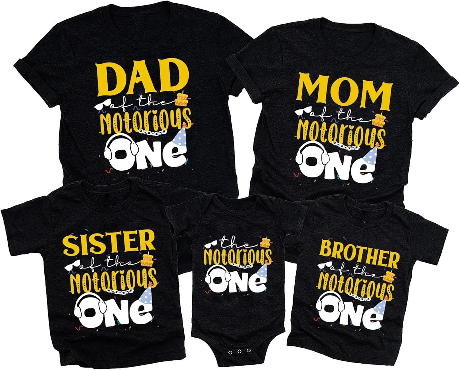 Notorious ONE Birthday Shirts, Personalized Dad Mom of The Notorious One Birthday Tshirt, Matching Family Shirt, Kid Hip Hop Birthday Party, Notorious One Birthday Family ShirtsA