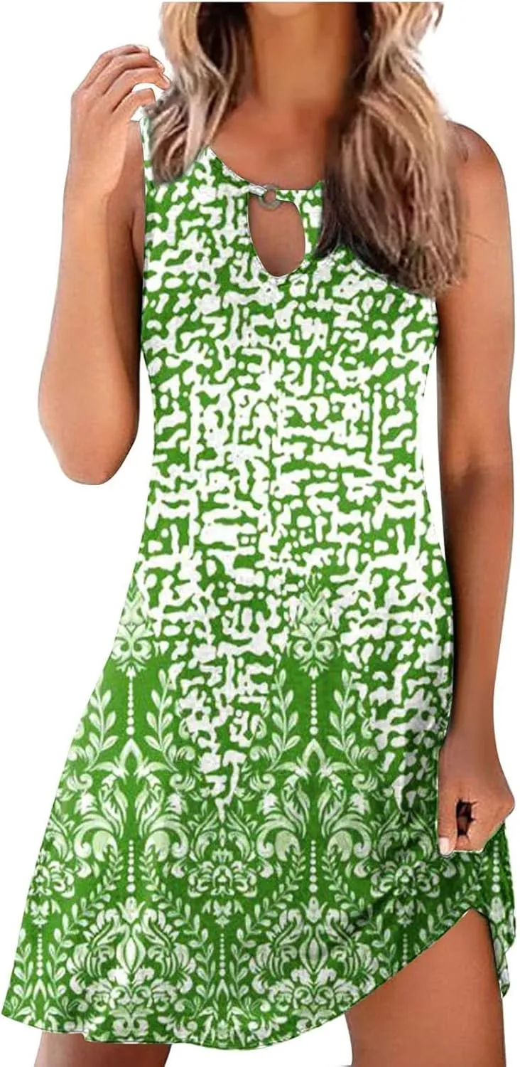 Summer Beach Dresses for Women 2025 Vacation Casual Cotton Sundress, Boho Sundress, Cruise Wear, Hawaiian Dresses