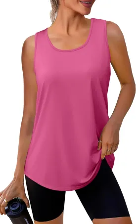 WIHOLL Workout Tops for Women Summer Athletic Tank Tops Sleeveless Shirts Beach Lightweight Gym Clothes
