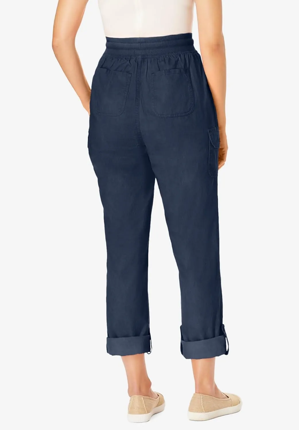 Woman Within Plus Size Convertible 2-in-1 Cargo Pant & Capri Elastic Waist