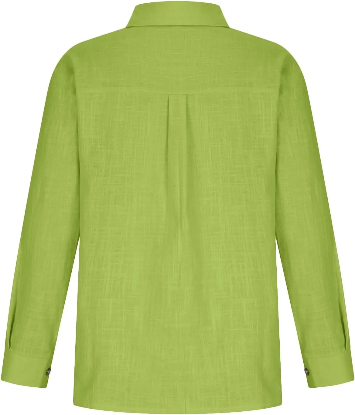 Womens Cotton Linen Button Down Shirt 2025 Summer Casual Long Sleeve Solid Color Shirts Loose Work Tops with Pockets