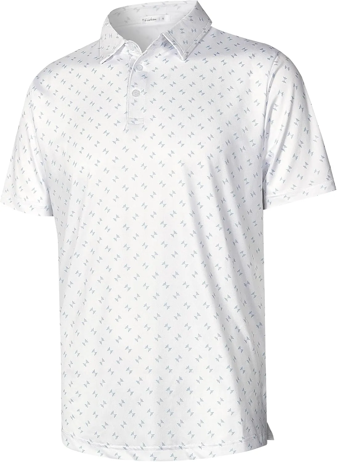 zeetoo Mens Polo Shirts Print Golf Shirts Performance Moisture Wicking Dry Fit Short Sleeve Golf Polo Shirts for Men